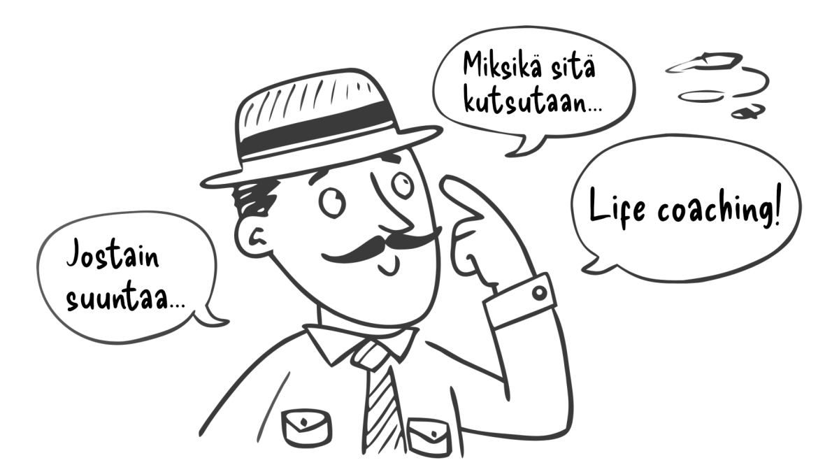 Mies miettii life coachingia